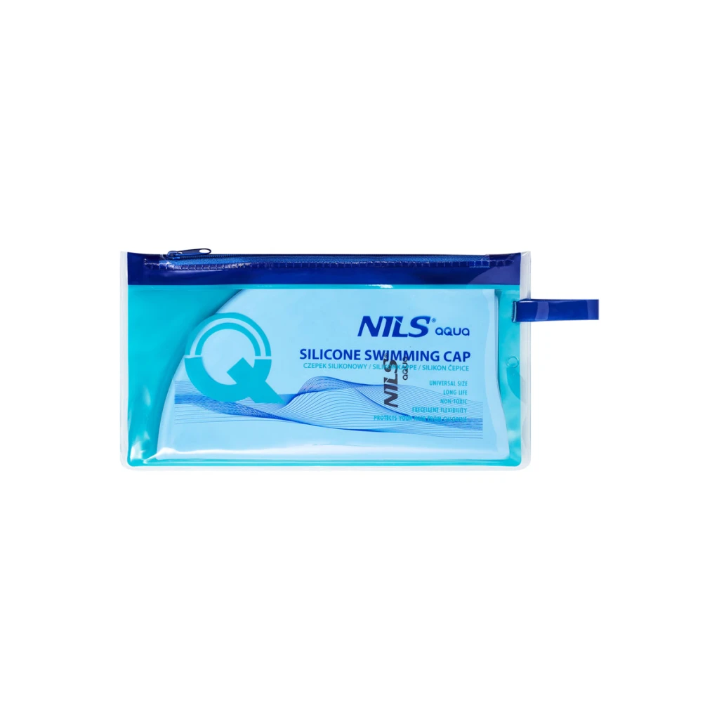 Шапочка для плавания bl01 light blue silicone nils 3
