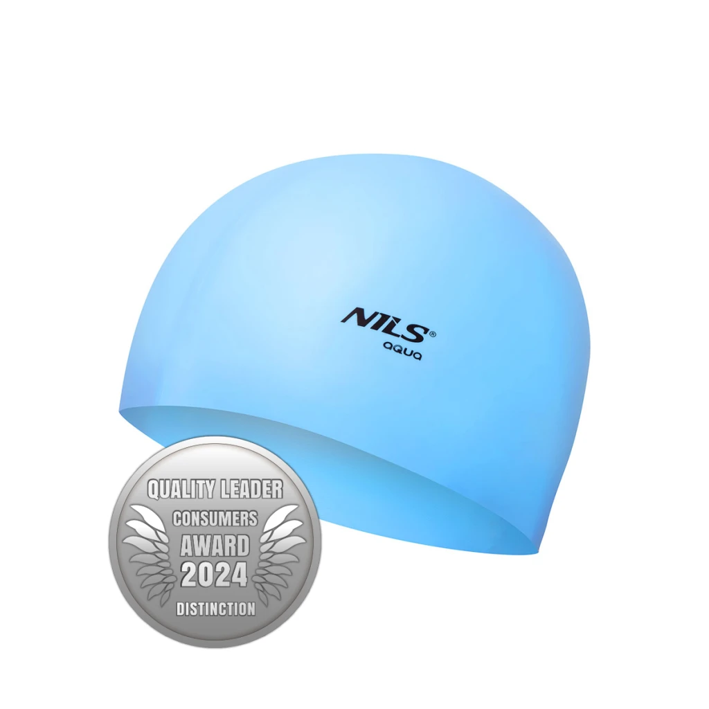 Шапочка для плавания bl01 light blue silicone nils 4