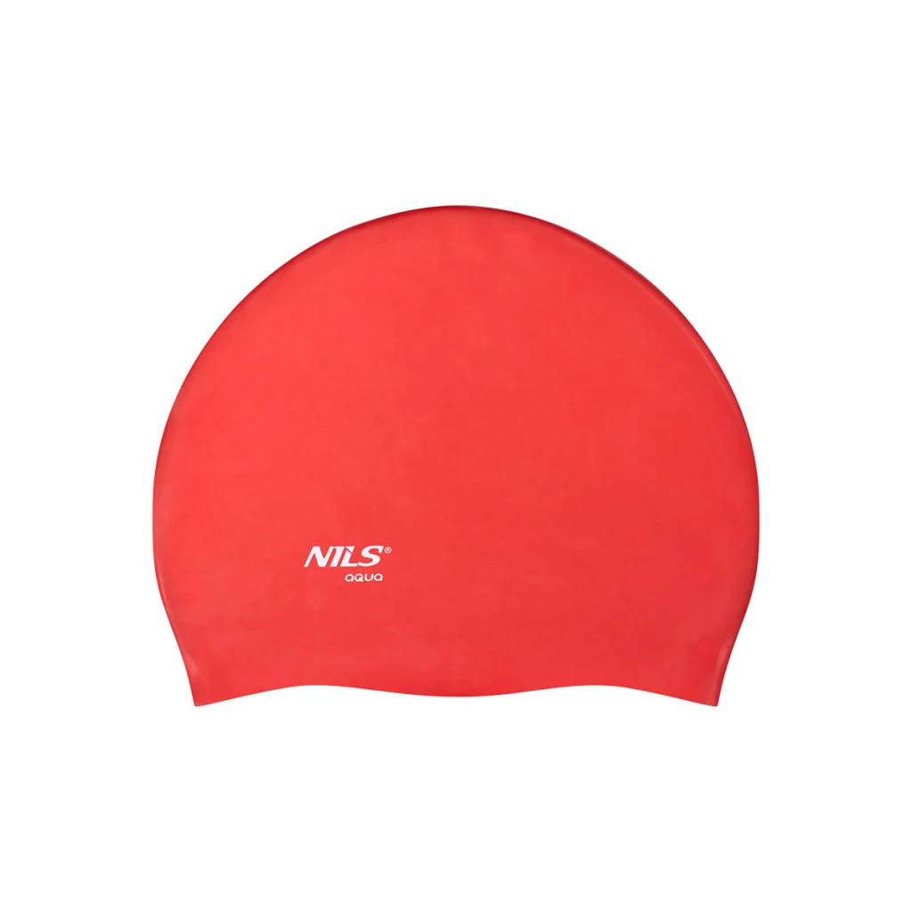 Шапочка для плавания rd01 red silicone nils 2