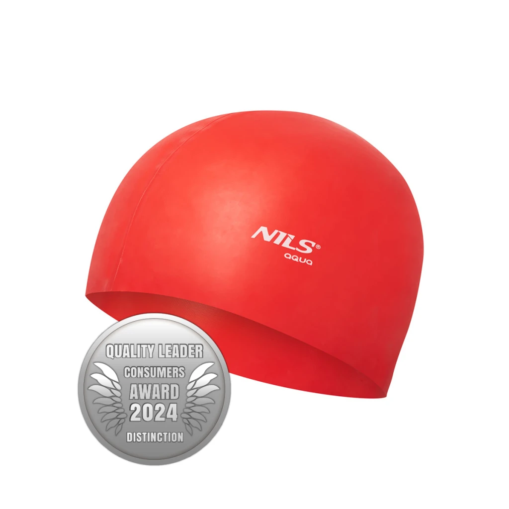 Шапочка для плавания rd01 red silicone nils 4