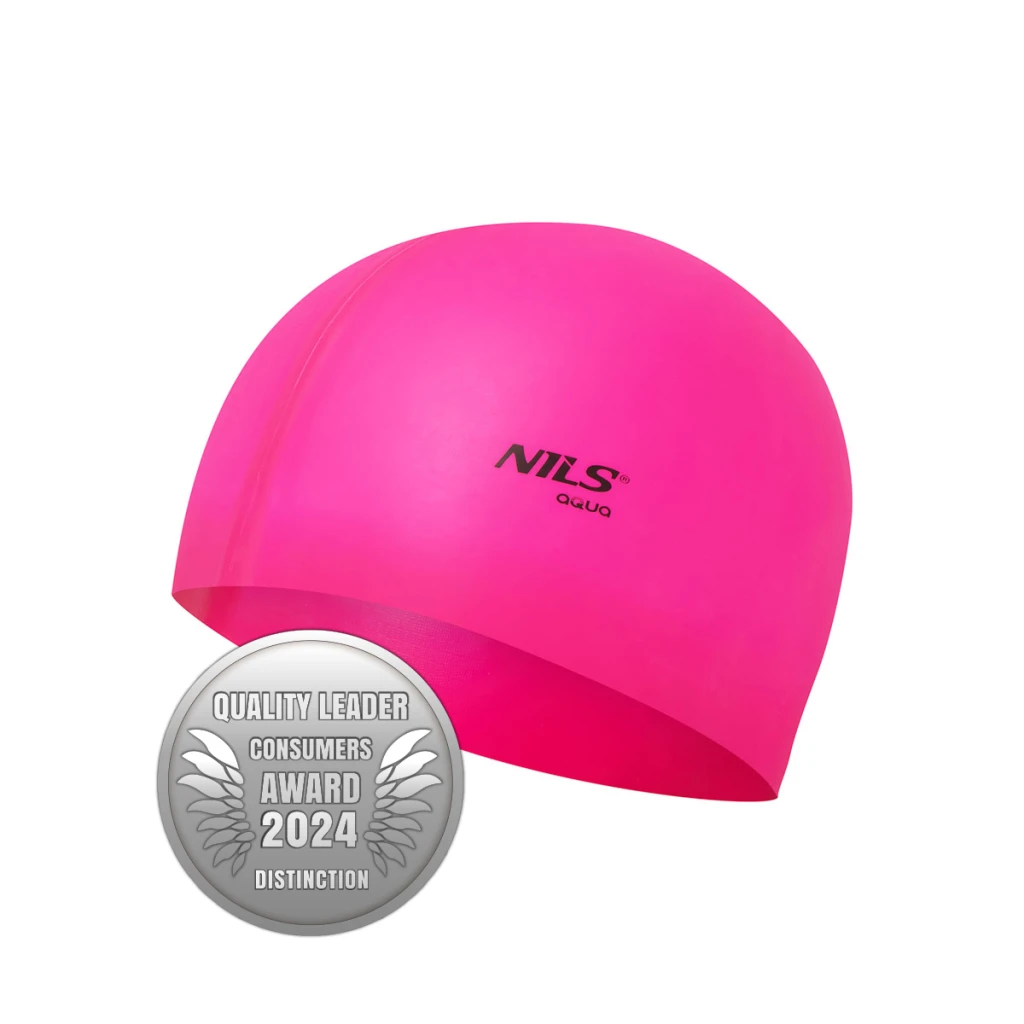 Шапочка для плавания pk01 pink silicone nils 4
