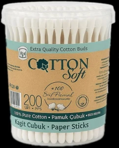 Cotton soft eco betisoare igienice 200buc cilindru paper stick