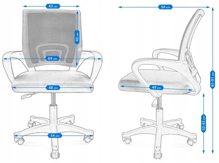 Scaun de birou, jumi, smart, 91x64x54cm, inaltime reglabila, capacitate maxima 110kg, negru/verde 2