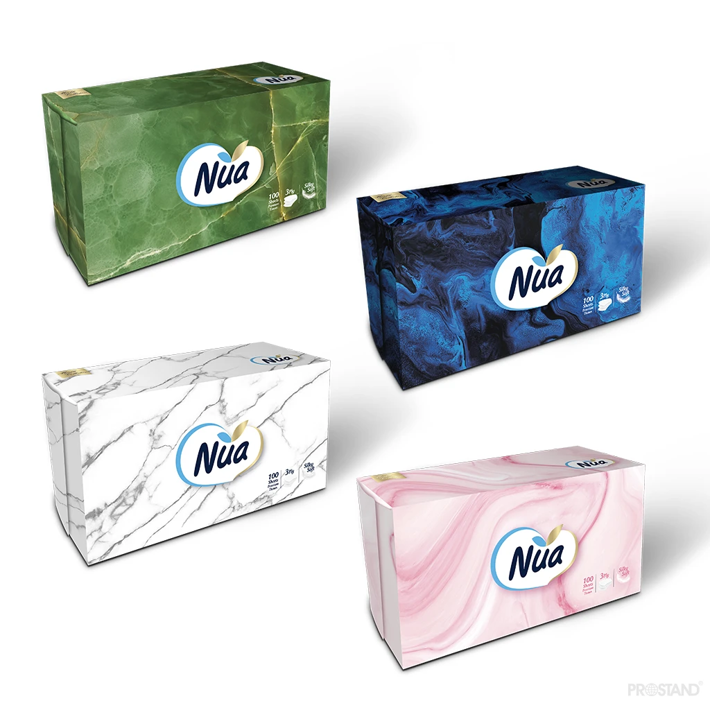 Nua  салфетки косметические 3 слоя  100 штук 2