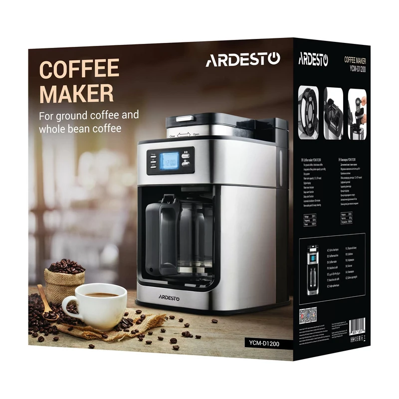 Cafetiera cu picurare ardesto ycm-d1200, 1050w, oțel inoxidabil 5