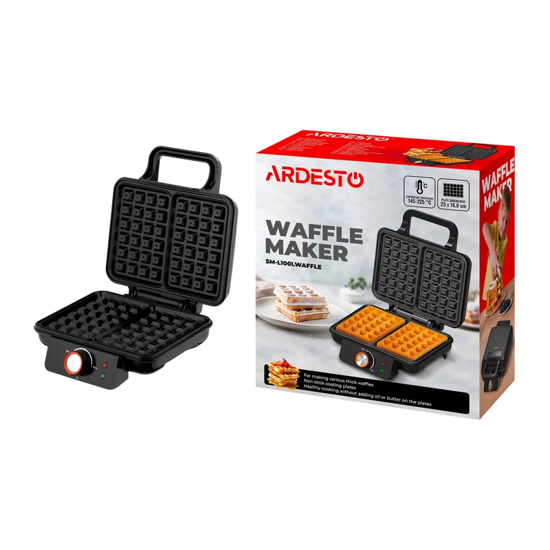 Aparat pentru vafe ardesto sm-l100lwaffl, negru 5