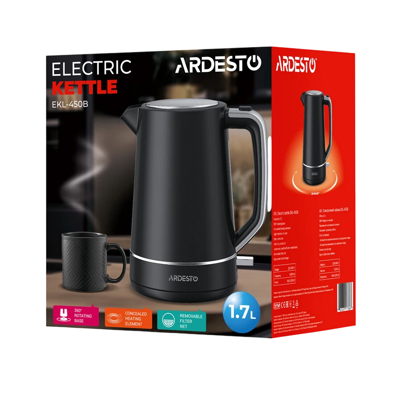 Fierbător electric ardesto ekl-450b, negru 5