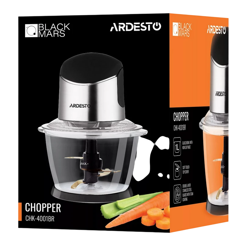 Tocător ardesto chk-4001br, negru | argintiu 2