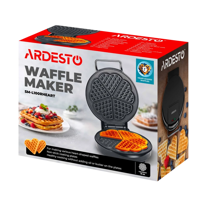 Aparat pentru vafe ardesto sm-l100rheart, negru 6