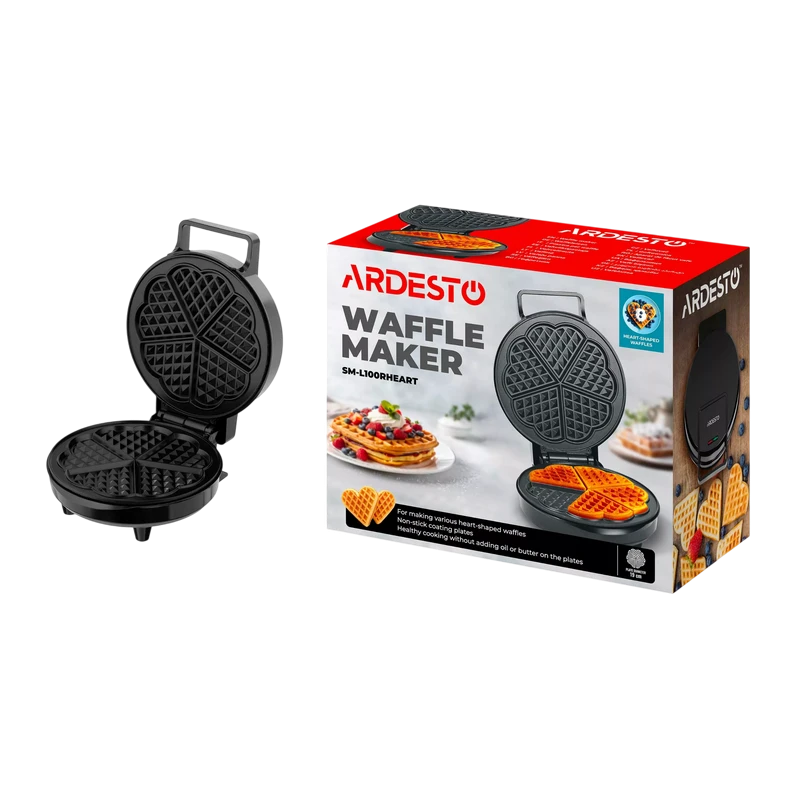 Aparat pentru vafe ardesto sm-l100rheart, negru 2