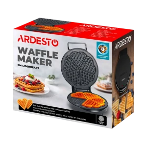 Aparat pentru vafe ardesto sm-l100rheart, negru Thumbnail 6