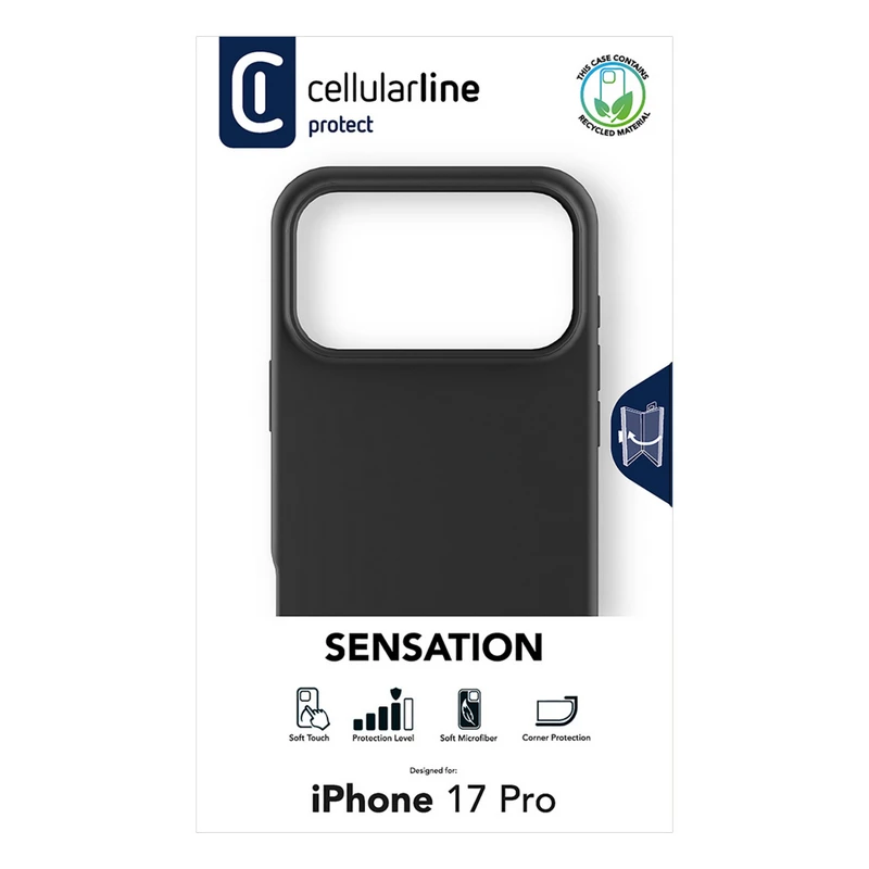 Husă cellularline sensation pentru apple iphone 17 pro, negru 3