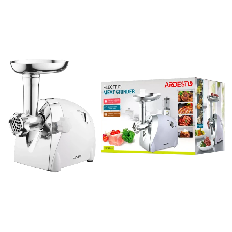 Мясорубка ardesto mga-2000w, белый | серебристый 9