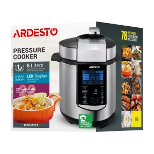 Мультиварка-скороварка ardesto mpc-p225, серебристый | черный