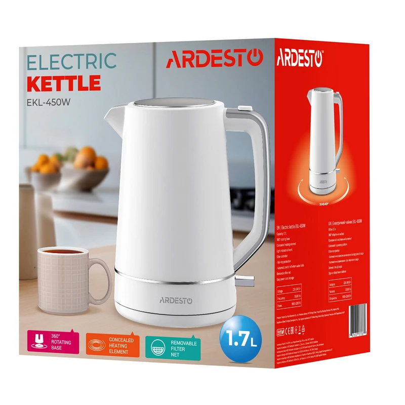Fierbător electric ardesto ekl-450w, alb 5