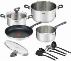 Set oale de 11 piese tefal daily cook, 2 oale cu capac 20/24 cm, tigaie 28 cm, cratita 16 cm, 5 ustensile Thumbnail 2