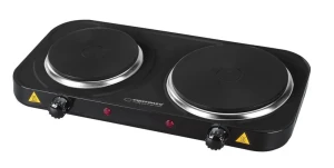 Electric hot plate esperanza yellowstone ekh014k black, 2500w (1x1500w, 1x1000w), 2 heating plates with a diameter of 18.8 cm and 15.5 cm, external di Thumbnail 2
