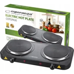 Electric hot plate esperanza yellowstone ekh014k black, 2500w (1x1500w, 1x1000w), 2 heating plates with a diameter of 18.8 cm and 15.5 cm, external di Thumbnail 3