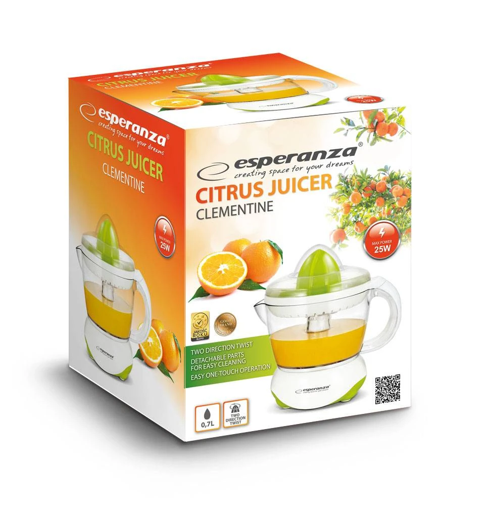 Соковыжималка для цитрусовых esperanza clementine ekj001g, 25 вт, объем 0,7 л. 2