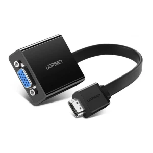 Ugreen адаптер hdmi на vga + аудио конвертер 3.5 мм 0.25 м mm103, черный