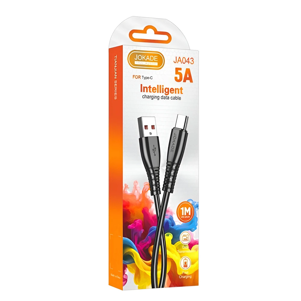 Jokade cable usb-a to type-c 5a 1m ja043, black 3