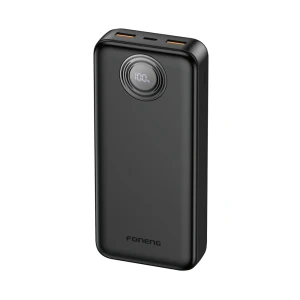 Power bank foneng с цифровым дисплеем 20000 мач, 22.5w, черный