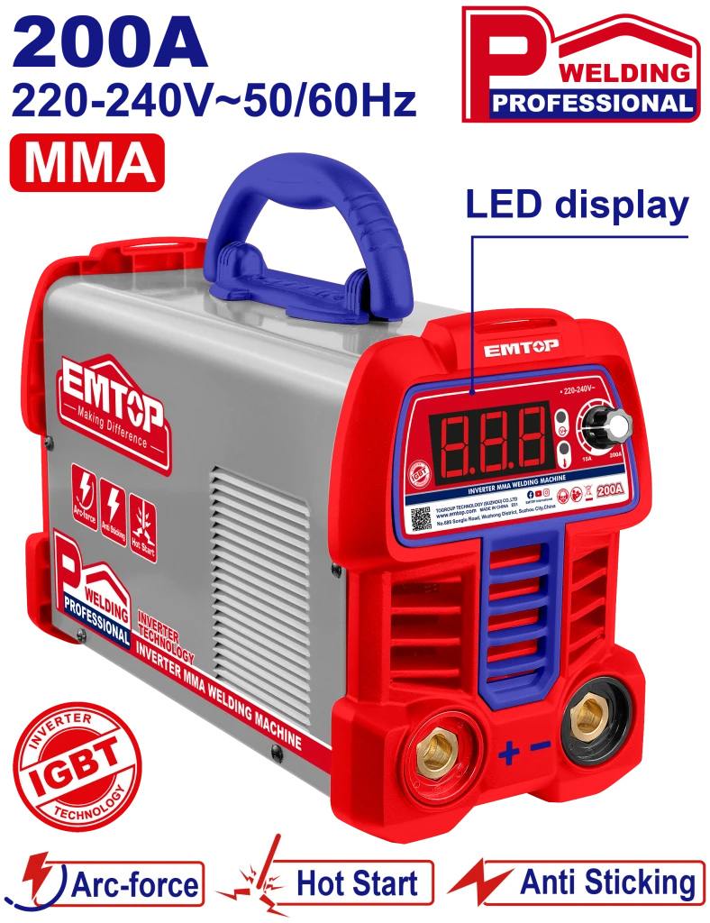 Aparat de sudat tip invertor mma 200a emtop 2