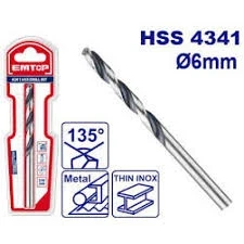 Burghiu p/u metal hss 6mm emtop