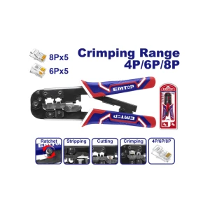 Cleste de strangere 4p 6p 8p rj45 rj11/12 emtop