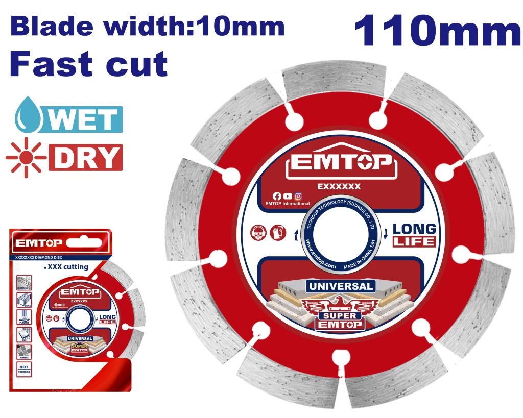 Disc diamant uscat 110 mm emtop 2