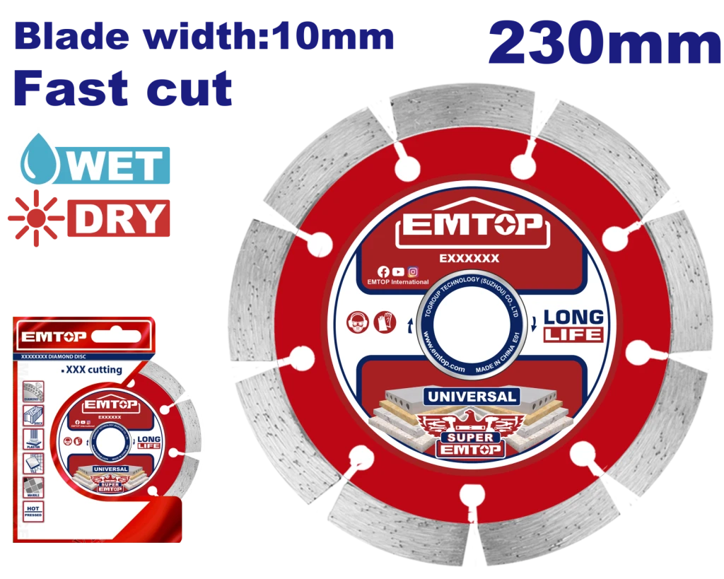 Disc diamant uscat 230 mm emtop 2