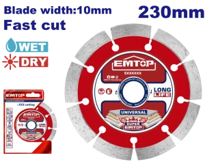 Disc diamant uscat 230 mm emtop