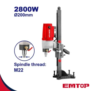 Masina de gaurit pe stativ carote diamant 2800w max 200mm emtop