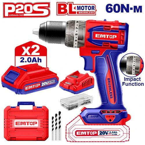 Masina de insurbat cu acumulator li-ion 20v 2*2ah brushless emtop 2