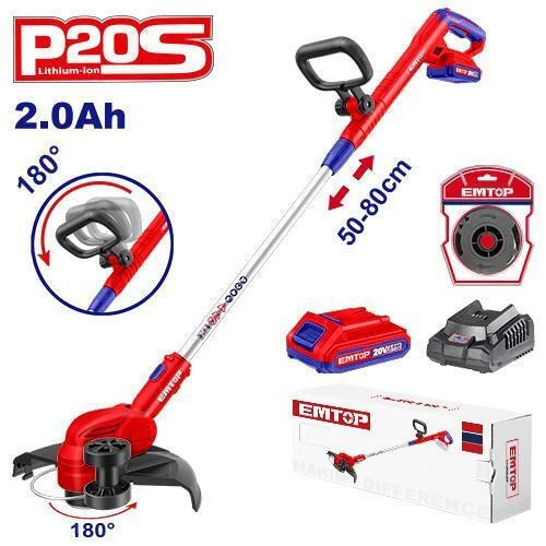 Masina de tuns iarba cu acum. 20v 2ah 300mm emtop 2