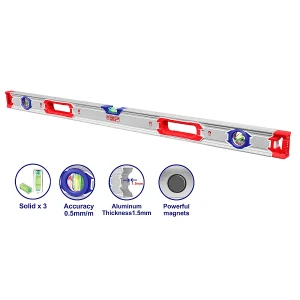 Nivela magnet. aluminiu 80cm 3 pozitii cu 2 manere emtop
