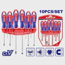 Set surubelnite cu varf magnetic 10 buc sl ph torx precizie emtop