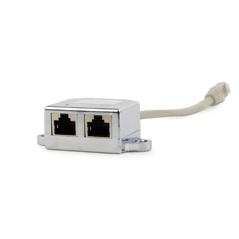 Splitter  rj-45 gembird pt. cablu ftp, cat5, rj-45 (t) | rj-45 (m) x 2, ecranat, metal, 1 buc, "nca-sp-02" 2