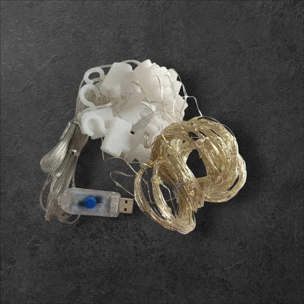 Гирлянда-дождик, 300 ламп, теплый свет, usb, 3х3 м, fs01 2
