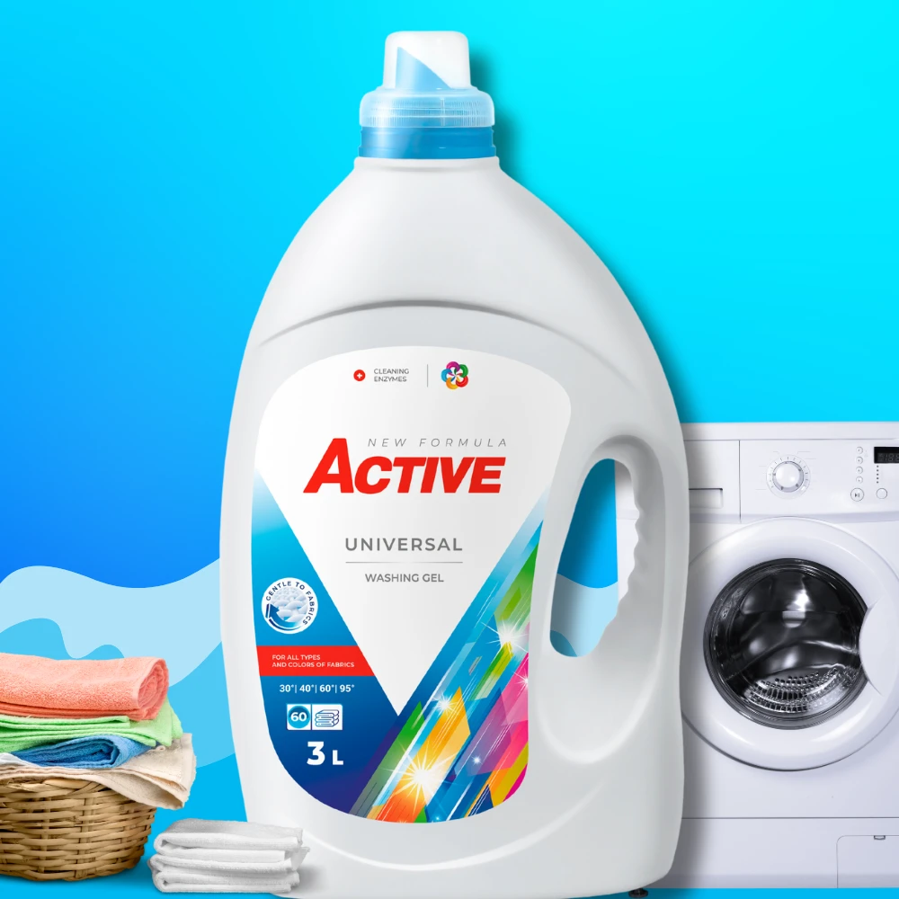 Гель для стирки active, universal, 3 л 2