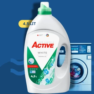Гель для стирки active, white, 4,5 л Thumbnail 2