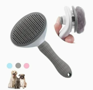 Perie pentru animale, cu buton, clean
