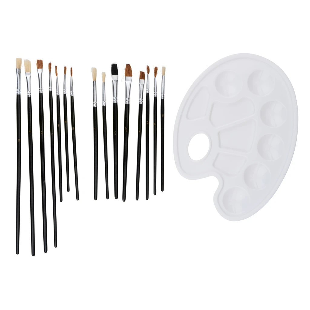 Set pensule, cu paleta, 16 buc 2
