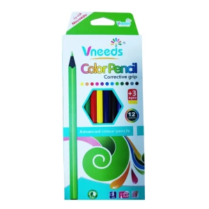 Creioane colorate vneeds, corrective grip, 12 culori, v0674