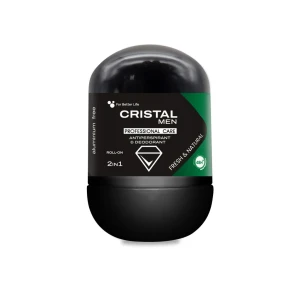 Дезодорант-антиперспирант cristal men, шариковый 2 в 1, натуральный, 50 мл