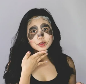 Masca pentru fata, panda, din tesatura, intarire, ha3041 Thumbnail 2