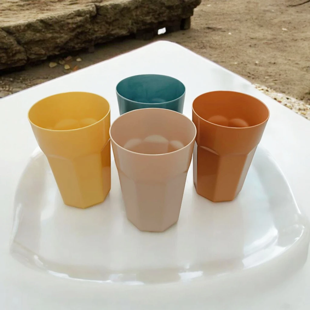 Pahare din plastic, baza hexaonala, 350 ml, set 4 buc, 8103 2