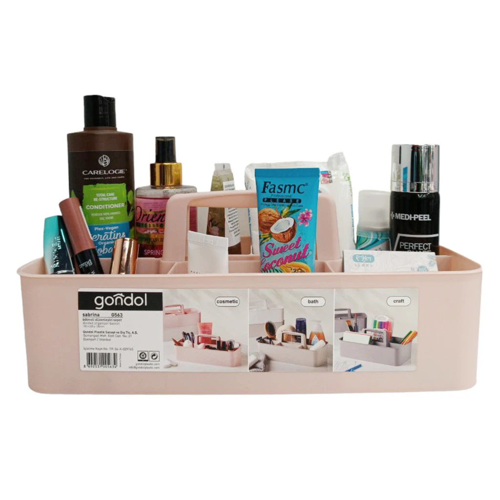 Organizator tip cos gondol plastik, cu maner, 5 sectiuni, 15x32,5x13 cm 3