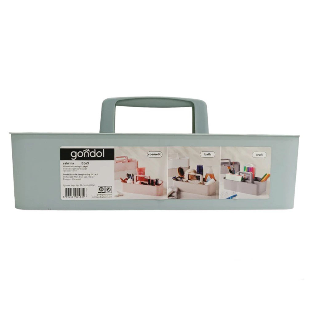 Organizator tip cos gondol plastik, cu maner, 5 sectiuni, 15x32,5x13 cm 7