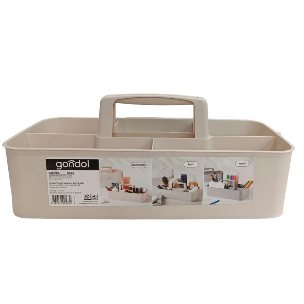 Organizator tip cos gondol plastik, cu maner, 5 sectiuni, 15x32,5x13 cm 4